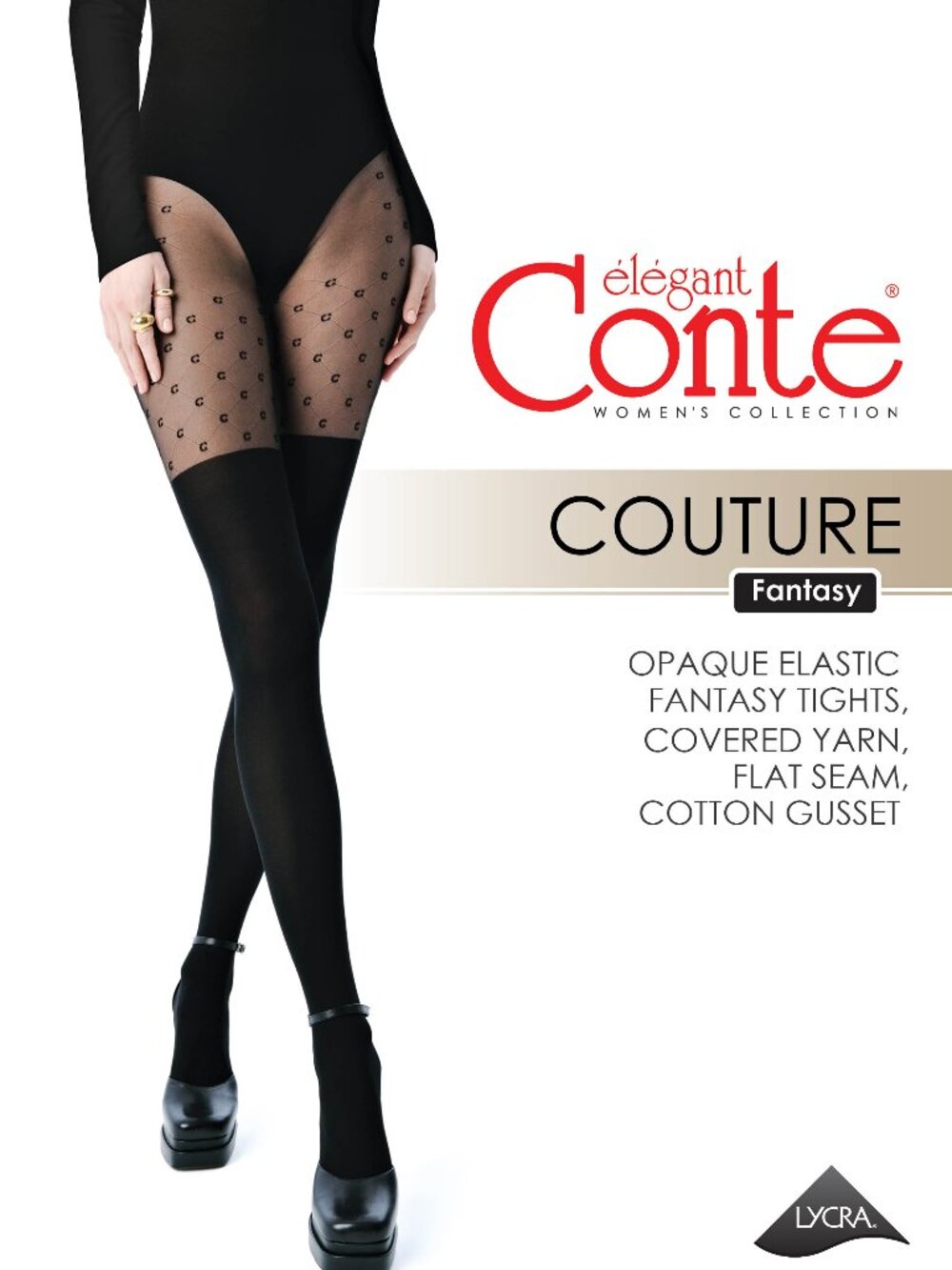 Conte Couture 50/30 Den - Fantasy Opaque Women's Tights with Imitation Golfs